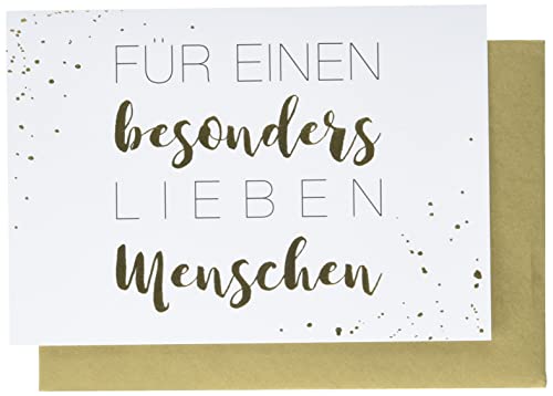 Perleberg - Allgemeine Glückwunschkarte der Black&Gold Collection - hochwertige Karte in Premium-Qualität inkl Umschlag - stilvolle Glückwunschkarten mit Goldschrift 11,6 x 16,6 cm