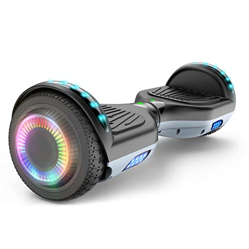 SISIGAD Hoverboard for Kids Ages 6-12, with Built-in Bluetooth Speaker and 6.5' Colorful Lights Wheels, Safety Certified Self Balancing Scooter Gift for Kids