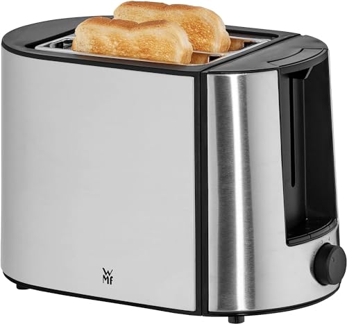 WMF Bueno Pro Toaster 2 Scheiben, Doppelschlitz Toaster Edelstahl mit Brötchenaufsatz, 2 Scheiben, 6 Bräunungsstufen, 870 W, edelstahl matt