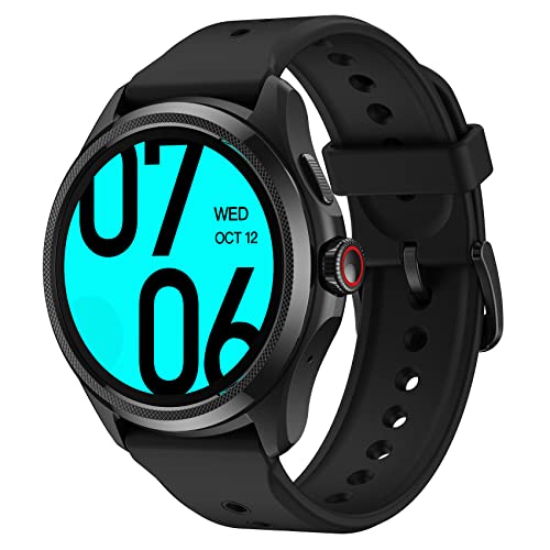 Ticwatch Pro 5 Android Smartwatch für Männer Snapdragon W5+ Gen 1 Plattform Wear OS Gesundheit Fitness Tracking 5ATM Wasserbeständigkeit Kompass NFC Mikrofon Lautsprecher 80 Stunden Akkulaufzeit
