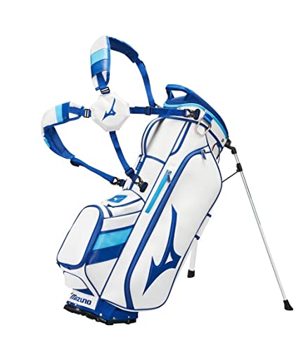 Mizuno Tour Stand Premium Gepolsterte Gurte 6 Wege Trennwand Golf Trolley Stand Bag Weiß/Blau