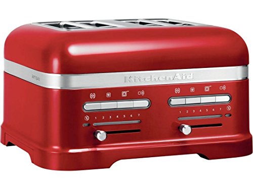 KitchenAid Artisan 5KMT4205 Elektrischer Toaster mit 4 Schlitzen (Candy Apple), für alle Arten von Brot, innovativer Toaster mit 4 Scheiben