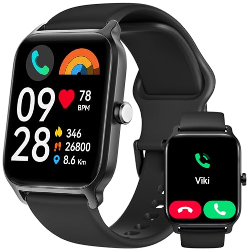 Smartwatch Herren Damen mit Telefonfunktion, Alexa Integriert 1,8' Fitnessuhr Herren mit Herzfrequenz SpO2 Schlafmonitor, Schrittzähler Uhr, 100 Sportmodi, IP68 Wasserdichte Sportuhr für Android iOS