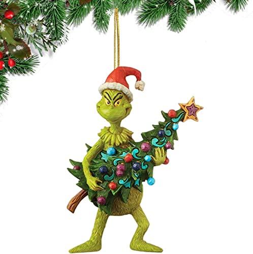 Analysis Welcome Christmas Ornament Frohe Weihnachten von Grinch mit Herz 2022 für Baum Familie Freund Urlaubsatmosphäre Dekorationen (B)