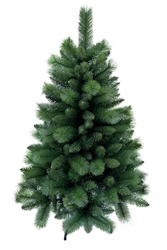 RS Trade 1101 120 cm Weihnachtsbaum PVC künstlich (Ø ca. 76 cm) mit 446 Spitzen - Preis-LEISTUNGSSIEGER - Schnellaufbau Klappsystem, schwer entflammbar, unechter Tannenbaum inkl. Metallständer