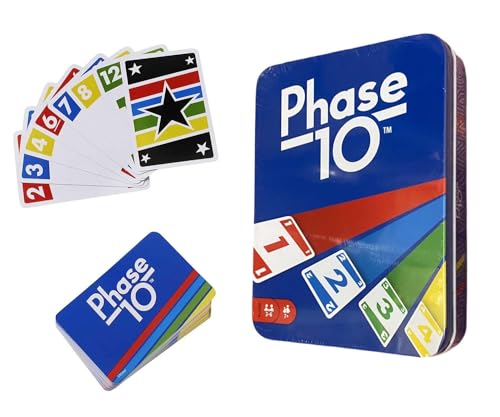 Phase 10 Spannendes Kartenspiel,10 Verschiedene Phasen, Phase 10, Phase 10 Kartenspiel,Klassische Kartenspiele für Ganze Familie, Phase 10 Masters Kartenspiel für 2-6 Spieler (Englische Version) (B)