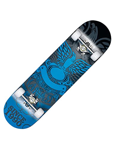 MUWO Street Skateboard 31 x 8 Zoll - hochwertiges Komplettboard für Einsteiger aus stabilem Holz und Aluminium, geeignet für Kinder, Teenager und Erwachsene mit verschiedenen Motive (Freebird)