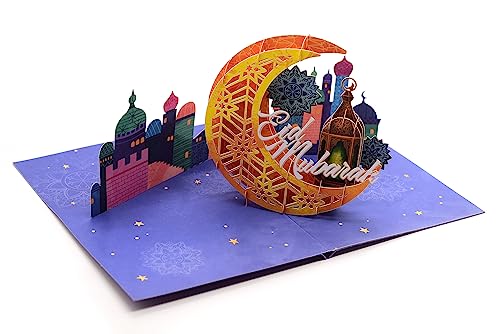 Eid Mubarak 3D Pop Up Karte, handgefertigte Grußkarte für Eid für Freunde und...