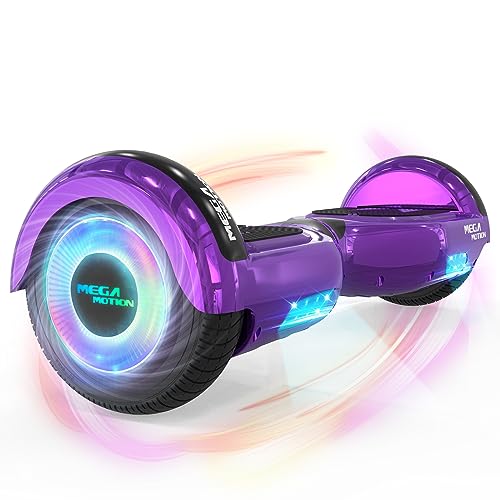 Mega Motion Hoverboards für Kinder, 6.5 Zoll Zweirad Selbstbalancierendes Hoverboards mit Bluetooth Lautsprecher, mit LED-Leuchten, Geschenk für Kinder und Jugendliche