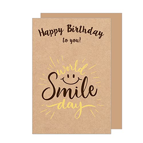 Edition Seidel Premium Geburtstagskarte auf hochwertigem Kraftpapier mit Goldprägung und Umschlag. Glückwunschkarte Grusskarte Billet Geburtstag Happy Birthday Mann Frau Sprüche Karte (G3201 SW022)