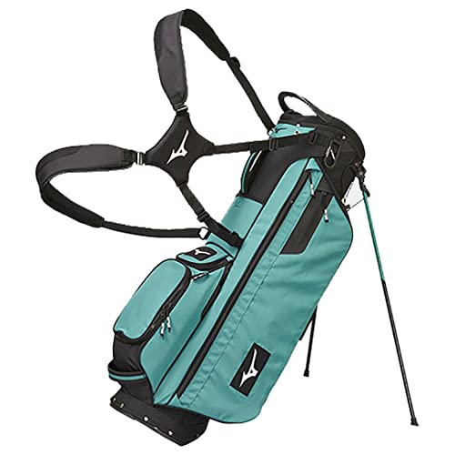 Mizuno Golf BRD3S Standtasche für Herren, mit zwei Riemen, Golfständer, 4-Wege-Trennwand, Stormy Blue/Schwarz