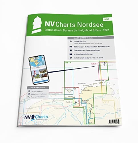 NV Atlas Ostfriesland DE 13 mit App Lizenz - Seekarte Nordsee - Borkum bis Helgoland & EMS