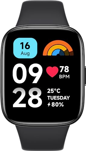 Xiaomi Redmi Watch 3 Active, 1,83 Zoll-LCD-Display, Bluetooth-Telefonanrufe, SpO2- und Herzfrequenzüberwachung, 5 ATM Wasserbeständigkeit, 12 Tage Akkulaufzeit, 100+ Fitnessmodus, Schwarz