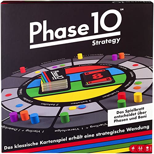 Mattel Games Phase 10 Brettspiel Strategy, interaktives Spiel für die Familie, Perfekt als Kinderspiel oder als Spiel für Erwachsene, Gesellschaftsspiel, für 2-6 Spieler, ab 7 Jahren, FTB29
