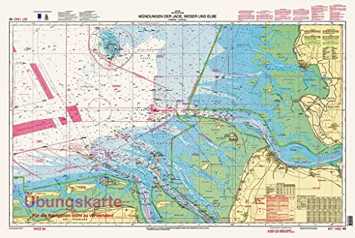 Übungskarte: Mündungen der Jade, Weser und Elbe (Deutsche Seekarte)