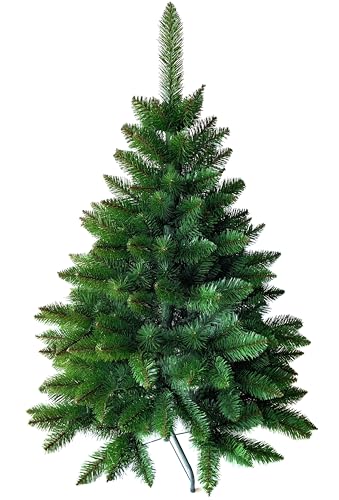 Weihnachtsbaum künstlich 120 cm –TESTSIEGER - Dichte Zweige, einfacher Aufbau, Made in EU - Künstlicher Weihnachtsbaum mit Metallständer– Edle Nordmanntanne - Tannenbaum künstlich von Pure Living