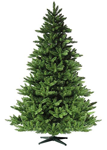 RS Trade® HXT 19001 180 cm künstlicher PVC Weihnachtsbaum (Ø ca. 132 cm) mit 1422 Spitzen und Schnellaufbau Klapp-Schirmsystem, schwer entflammbar, unechter Tannenbaum inkl. Metall Christbaum Ständer