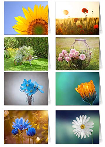 48 Grußkarten Blumen Klappkarten mit 48 Umschlägen Blumen & Garten