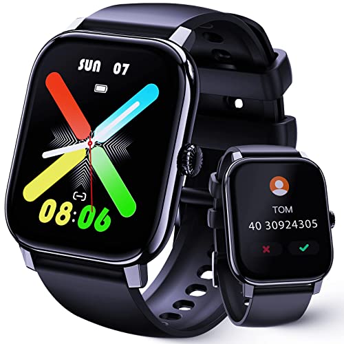 LLKBOHA Smartwatch Herren Damen mit Telefonfunktion-1.85'' HD Touchscreen Sport Smart Watch, 270mAh Batterie|Whatsapp Funktion|Fitness Tracker, IP68 Wasserdicht Fitnessuhr für Android iOS