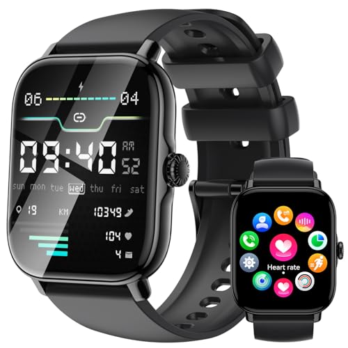 Smartwatch-Herren-Mit-Telefonfunktion - 1,85 Zoll Touchscreen Smart Watch, 111+ Sportmodi, IP68 Wasserdicht Fitnesssuhr Schrittzähler Mit Herzfrequenz,Blutsauerstoff,Schlafmonitor,Für iOS Android