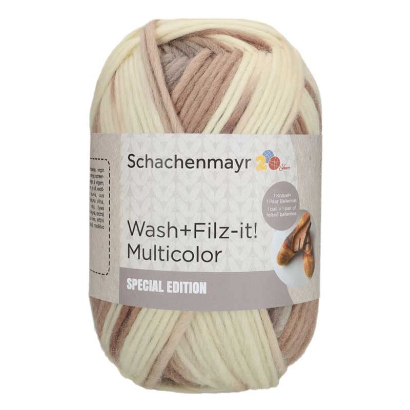 Schachenmayr Wash+Filz-it Multicolor 200g Farbe 268, Filzwolle mit Farbverlauf zum Strickfilzen, Stricken und Filzen in der Waschmaschine, Nadelstärke 8 - 9 mm