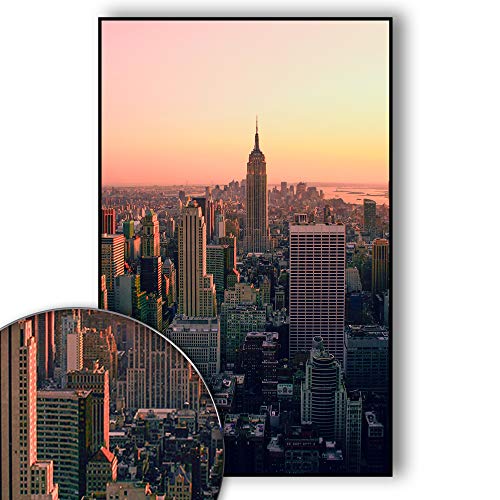 New York Poster Skyline - New York Bild Empire State Building - Wandbild New York City - Skyline, NYC, USA, Sunset Over Manhattan - Wanddeko - Kunstdruck (70 x 50 cm)