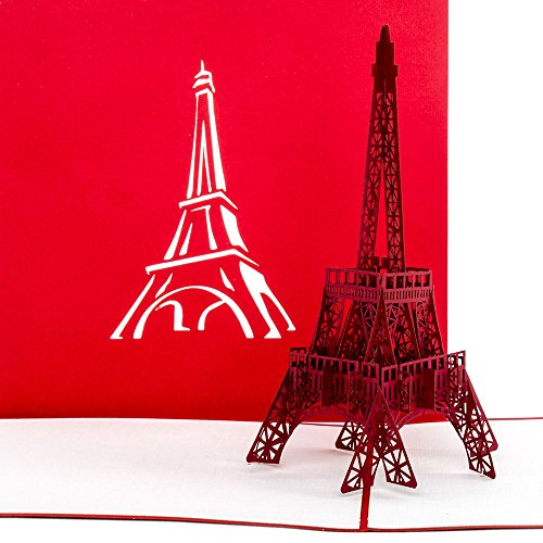 Pop Up Karte 'Paris Eiffelturm' - perfekte Geschenkverpackung, Gutschein & Reisegutschein Paris & Frankreich - 3D Karte als Einladung, Geburtstagskarte und Paris Geschenk